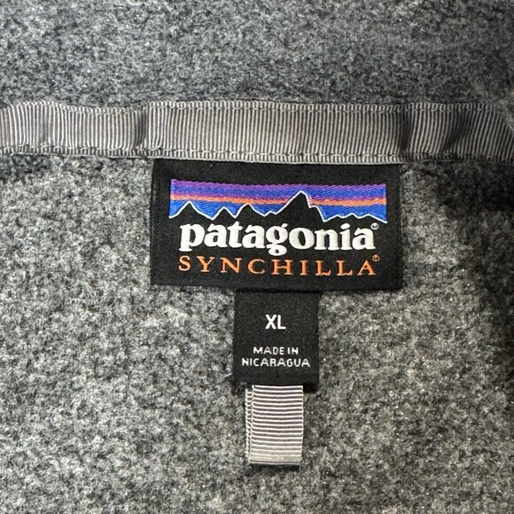 Patagonia Synchilla Jacket Mens XLarge Grey Fleece Full Zip Pockets Collar 22990 - Picture 3 of 10